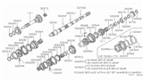 Diagram for 1980 Nissan 720 Pickup Transfer Case Output Shaft Snap Ring - 32228-E9203