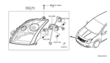 Diagram for 2008 Nissan Sentra Headlight Bulb - 26261-04W01