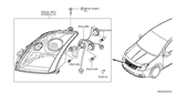 Diagram for 2010 Nissan Sentra Headlight - 26060-ET000