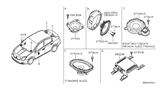 Diagram for 2012 Nissan Sentra Car Speakers - 28152-ET000