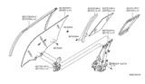 Diagram for 2008 Nissan Altima Window Run - 82330-JA000