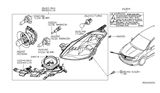 Diagram for 2008 Nissan Altima Headlight - 26060-JA00B