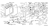 Diagram for Nissan NV Rear Door Striker - 90525-3LM0B