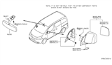 Diagram for 2013 Nissan NV Car Mirror - 96365-3LM1B
