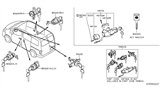 Diagram for 2019 Nissan NV Ignition Lock Cylinder - 99810-9SG0A