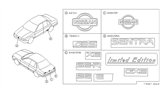 Diagram for 1993 Nissan Sentra Emblem - 84896-65Y05