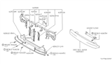 Diagram for 1994 Nissan Sentra Radiator Support - 62500-67Y36