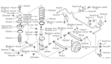 Diagram for 1993 Nissan Sentra Coil Spring Insulator - 55036-50A00