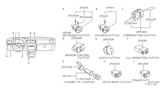 Diagram for 1991 Nissan Sentra Hazard Warning Switch - 25290-50Y05