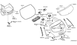 Diagram for Nissan Murano Liftgate Hinge - 90400-CA020