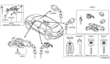 Diagram for 2004 Nissan Murano Door Lock Cylinder - H0601-CA000