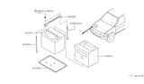 Diagram for 1998 Nissan Pathfinder Battery Tray - 24428-60L00