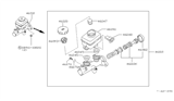 Diagram for 1996 Nissan Pathfinder Brake Master Cylinder Reservoir - 46010-0W002