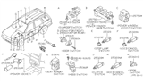 Diagram for 2001 Nissan Pathfinder Power Window Switch - 25401-4W300