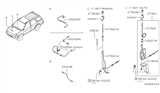 Diagram for 1998 Nissan Pathfinder Antenna Mast - 28215-38Y06