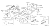 Diagram for 1996 Nissan Pathfinder Exhaust Heat Shield - 74753-0W000