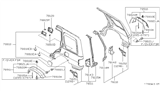 Diagram for 1998 Nissan Pathfinder Fuel Door - 78830-0W700