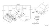 Diagram for 2000 Nissan Pathfinder Grille - 62382-2W701