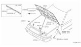 Diagram for 1987 Nissan Stanza Lift Support - 65771-28E00