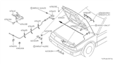 Diagram for 1988 Nissan Stanza Hood Latch - 65601-D4001