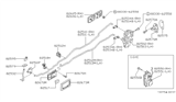 Diagram for 1987 Nissan Stanza Rear Passenger Door Handle Latch - 82502-01E60