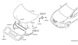 Diagram for Nissan Murano Hood Hinge - 65400-5AA0A