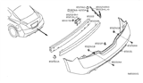 Diagram for 2009 Nissan Altima Bumper - 85022-JB100