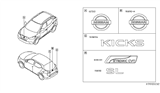 Diagram for 2018 Nissan Kicks Emblem - 62890-4BA1A