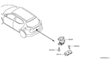 Diagram for Nissan Door Latch Assembly - 90502-4EA1B