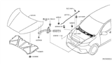 Diagram for Nissan Hood Hinge - 65400-5RB0A