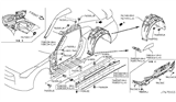 Diagram for 2010 Nissan GT-R Wheelhouse - 76749-JF00A