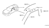 Diagram for Nissan GT-R Weather Strip - 76861-JF00E
