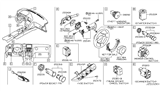 Diagram for 2009 Nissan GT-R Ignition Switch - 25151-JF00A