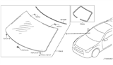 Diagram for 2014 Nissan GT-R Windshield - 72700-KB51B