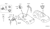 Diagram for 2016 Nissan GT-R Door Lock Cylinder - H4660-JF00A