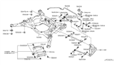 Diagram for 2011 Nissan GT-R Sway Bar Bracket - 54614-4N000