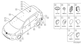 Diagram for Nissan Rogue Body Mount Hole Plug - 24253-5HA0A