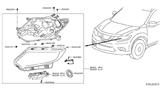 Diagram for 2016 Nissan Rogue Headlight Bulb - 26296-8994C