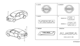 Diagram for 2012 Nissan Quest Emblem - 90896-1JA0A