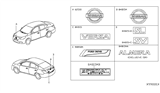 Diagram for 2011 Nissan Sentra Emblem - 84896-9AA0A