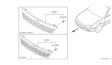 Diagram for 1994 Nissan Stanza Grille - 62310-1E425