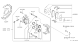 Diagram for 1995 Nissan Altima Brake Backing Plate - 41150-2B001