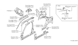 Diagram for 1996 Nissan Altima Wheelhouse - 76750-1E330