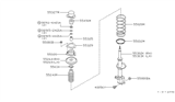 Diagram for 1997 Nissan Altima Bump Stop - 55241-0E100