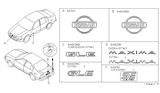 Diagram for 1997 Nissan Maxima Emblem - 62890-43U00