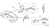 Diagram for 2017 Nissan Rogue Sport Ignition Lock Assembly - D8G00-4BA0A