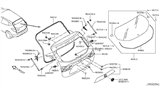 Diagram for Nissan Rogue Sport Weather Strip - 90830-6MA0A