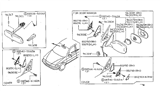 Diagram for 1995 Nissan 200SX Mirror Actuator - 96367-4B010