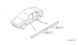 Diagram for 1999 Nissan Sentra Door Moldings - 80870-0M000