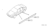 Diagram for 1999 Nissan 200SX Door Moldings - 82870-4B200